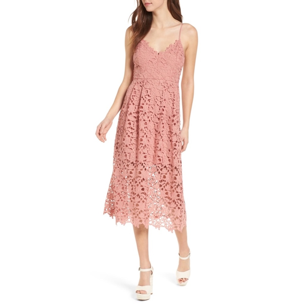 ASTR LACE MIDI DRESS